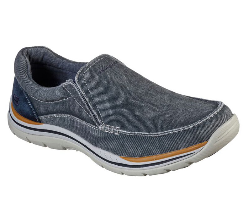 Skechers Herr Blå Slip On - Relaxed Fit: Expected - Avillo - Sverige (JMXEC-4698)